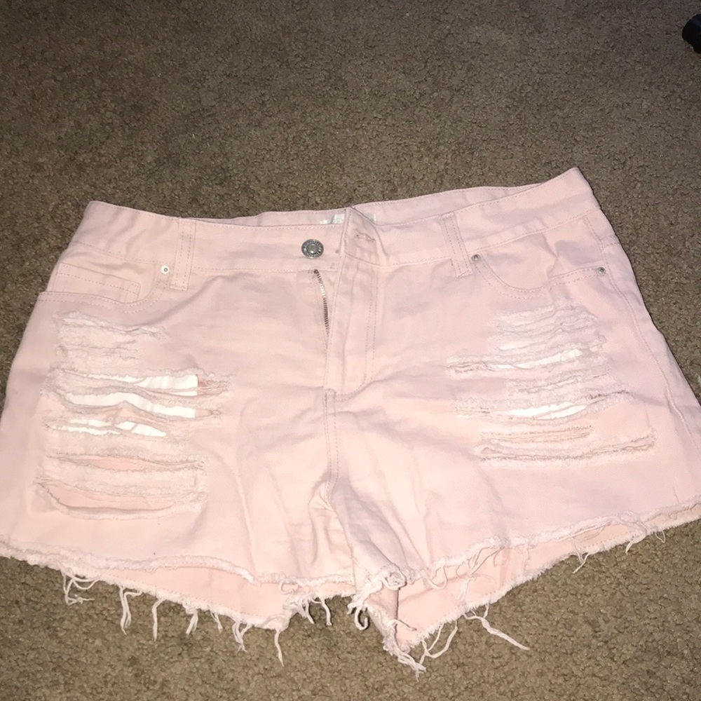 High waisted jean shorts